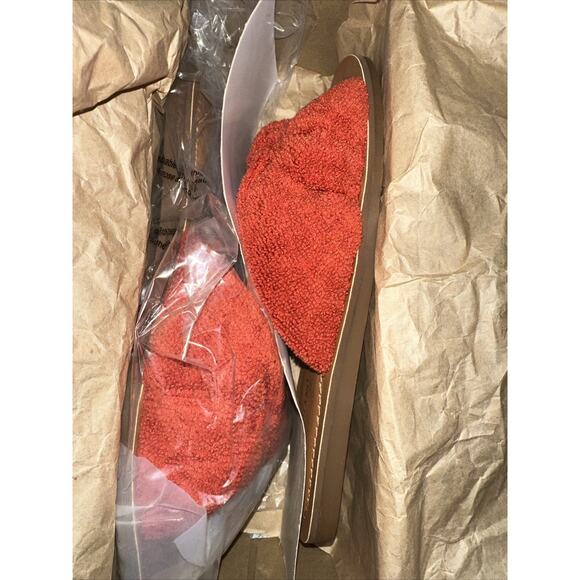 New Lucky Brand Women's Brittani Terrycloth Slide Sandal Flat - 7.5 Red - Picture 5 of 5